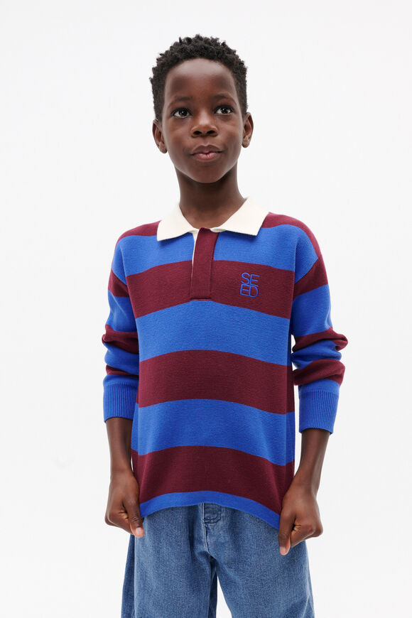 Rugby Polo Sweater  Blueberry  hi-res