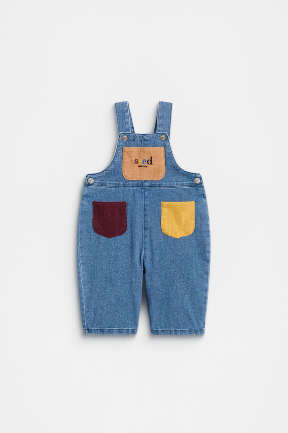 Denim Logo Overall  Mid Blue Wash  hi-res