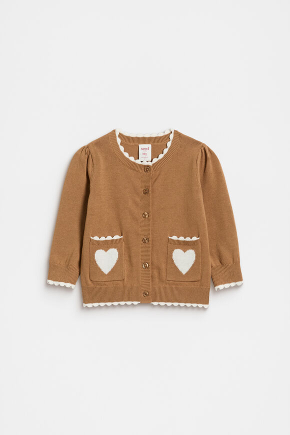 Heart Knit Cardigan  Salted Caramel  hi-res