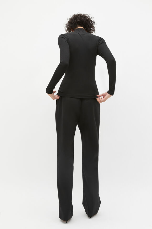 Core Rib Mock Neck Top  Black  hi-res