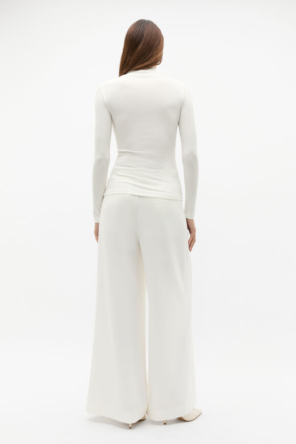Core Rib Mock Neck Top  Cloud Cream  hi-res