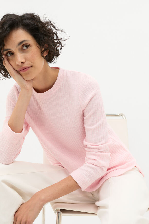 Textured Long Sleeve Top  Rose Petal Twist  hi-res