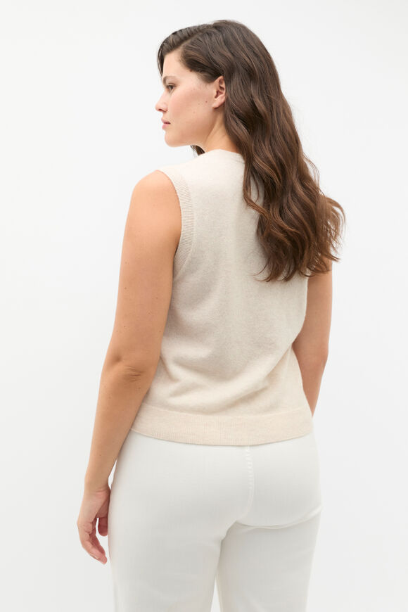 Cashmere Knit Vest  Oat Marle  hi-res