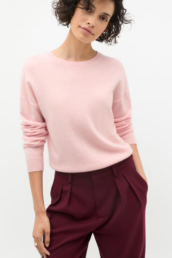 Cashmere Crew Neck Knit  Rose Petal Marle  hi-res