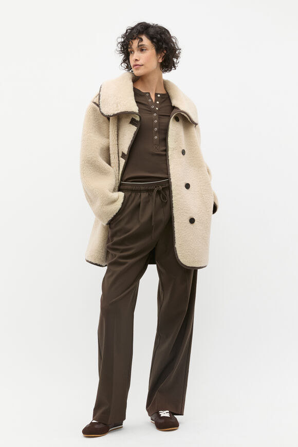 Contrast Trim Teddy Jacket  Teddy  hi-res