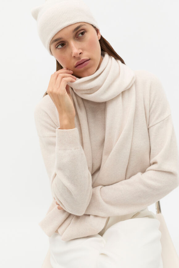 Cashmere Beanie  Oat Marle  hi-res