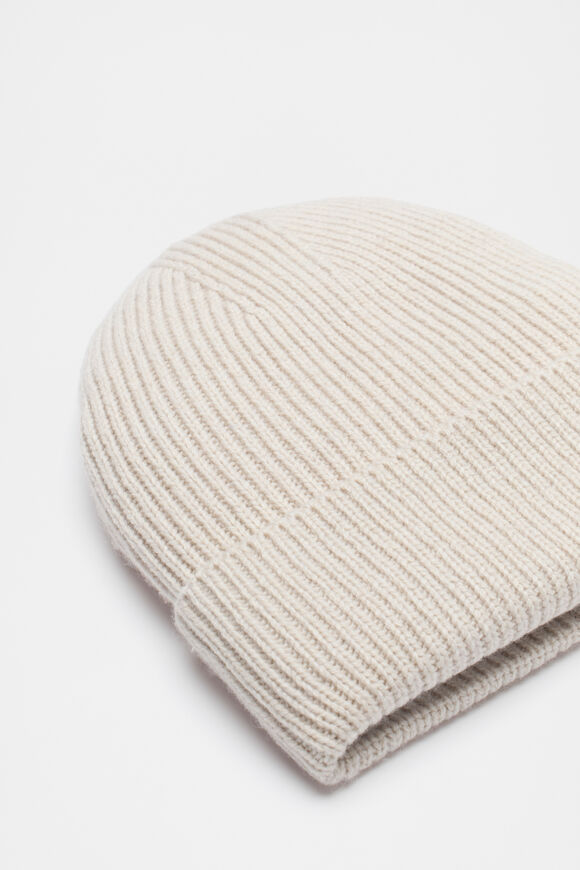 Rib Knit Beanie  Oat Marle  hi-res