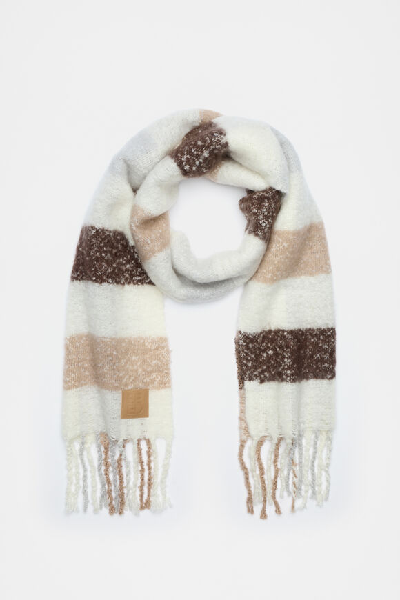 Check Textured Scarf  Cookie Multi  hi-res