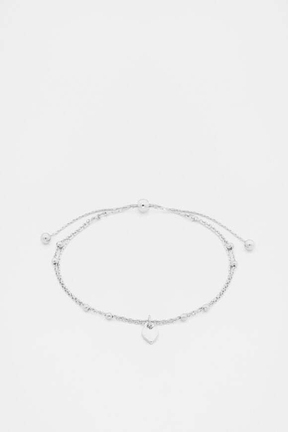 Silver Letter Chains Bracelet  Heart  hi-res