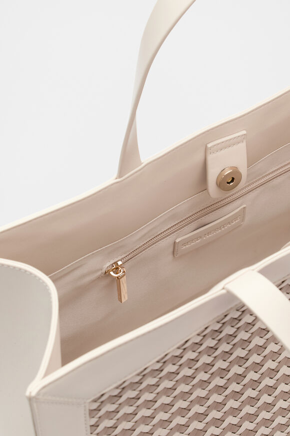 Woven Structured Work Tote  Oat  hi-res
