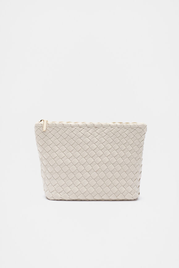 Woven Textured Pouch  Oat  hi-res