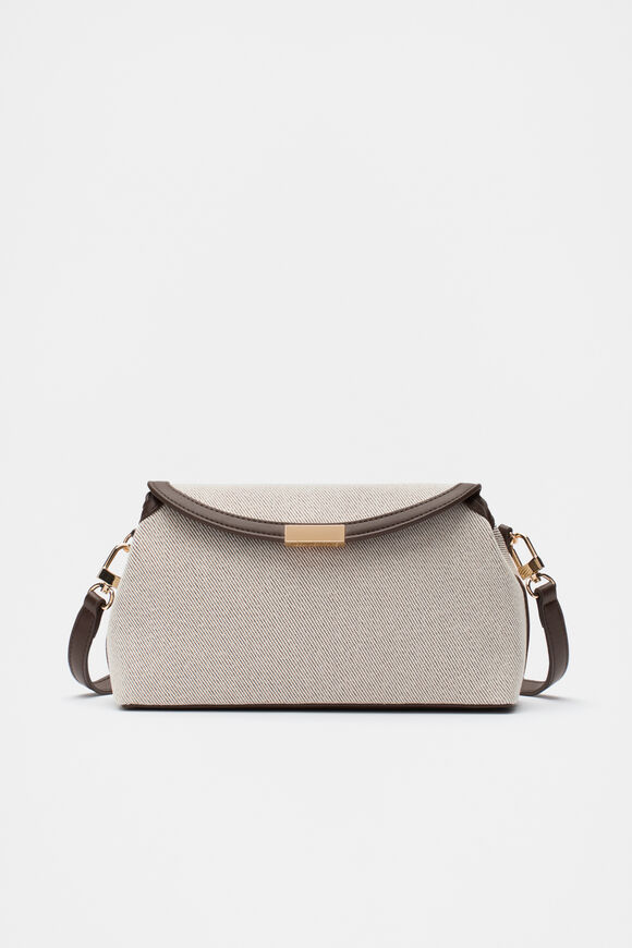 Textured Curved Handbag  Dark Espresso  hi-res