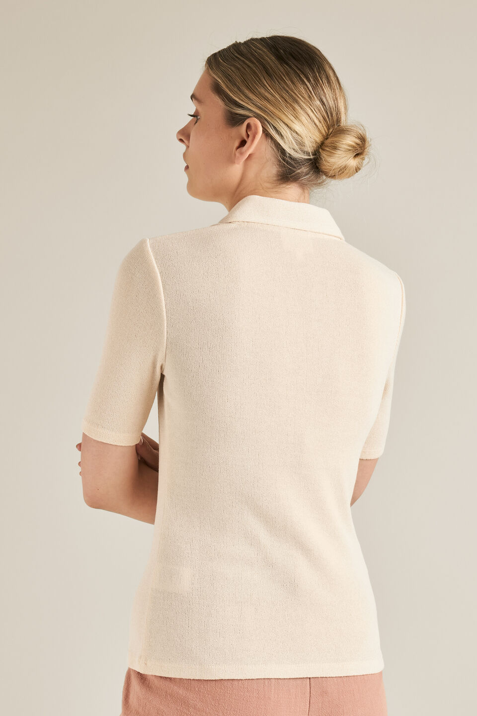 Short Sleeve Collared Top  