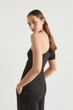 One Shoulder Poplin Sleeve Top  Black  hi-res