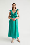 Linen Frill Detail Maxi Dress  Deep Teal  hi-res