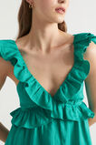 Linen Frill Detail Maxi Dress  Deep Teal  hi-res