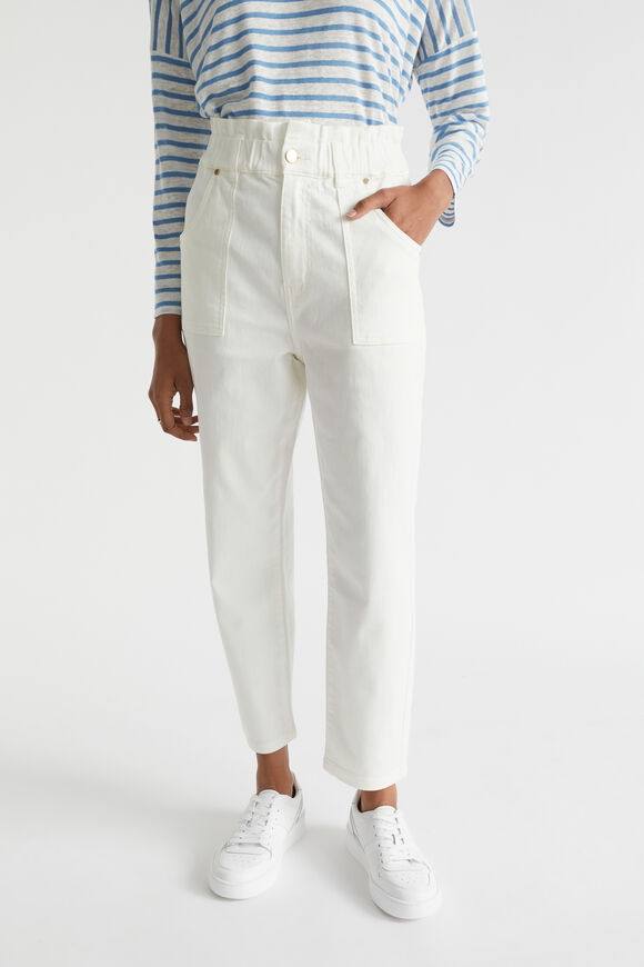 Patch Pocket Paperbag Jean  Cloud Cream  hi-res