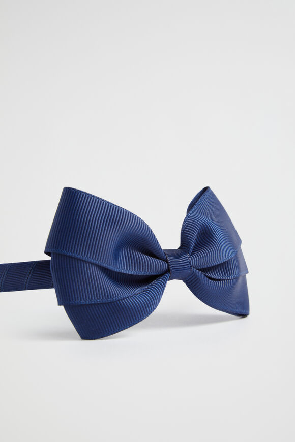 Grosgrain Bow Alice Band  Navy  hi-res