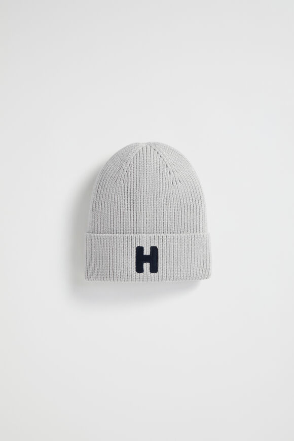 Rib Initial Beanie  H  hi-res
