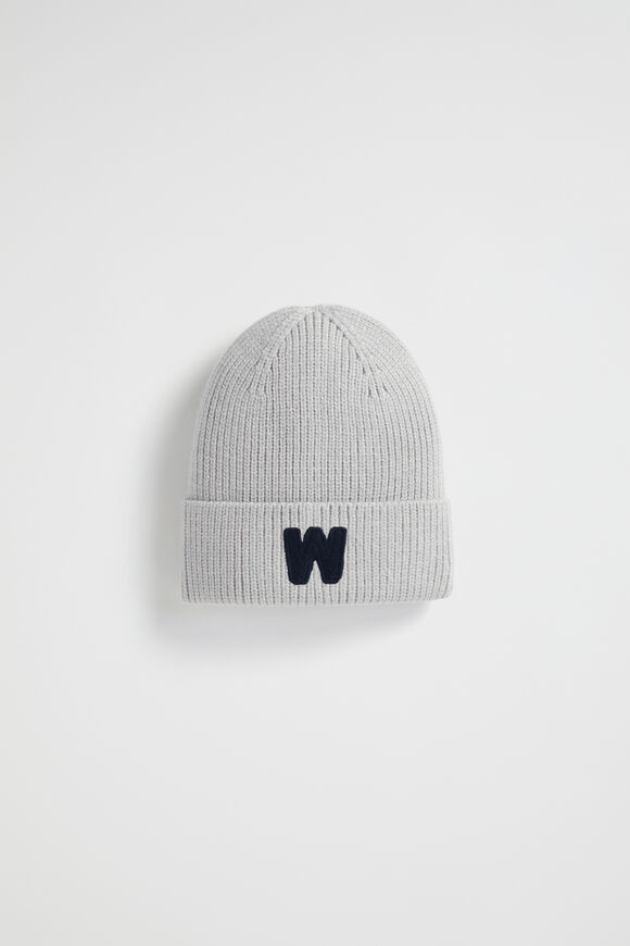Rib Initial Beanie  W  hi-res