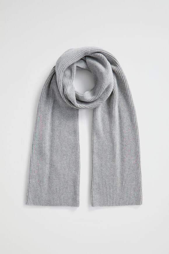 Rib Knit Scarf  Silver Marle  hi-res