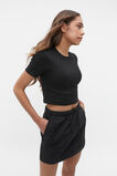 Core Crop Rib Tee  Black  hi-res