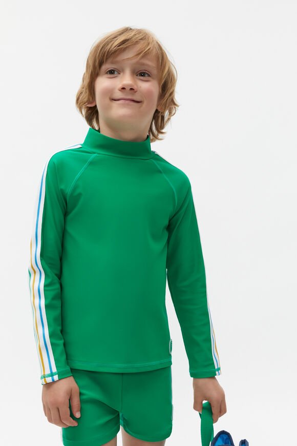 Side Stripe Tape Rashvest  Cove Green  hi-res