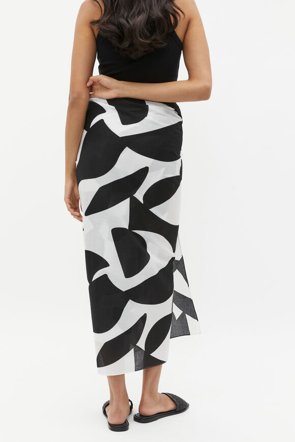 Geo Print Sarong  Black  hi-res