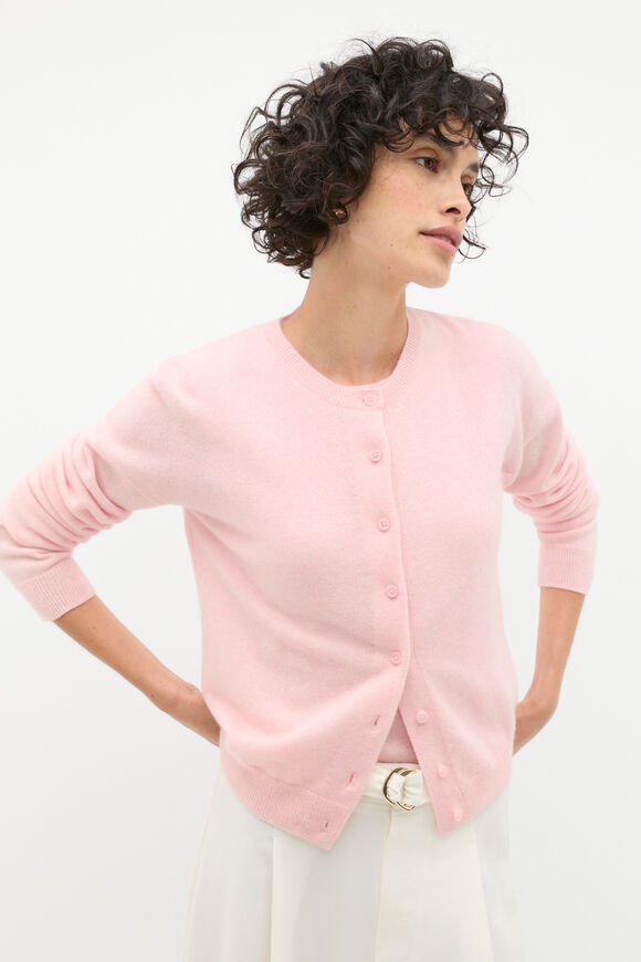 Cashmere Button Knit Cardigan  Rose Petal Marle  hi-res