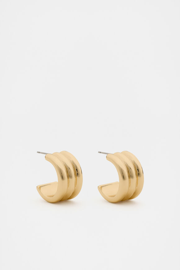 Trio Illusion Hoop  Gold  hi-res