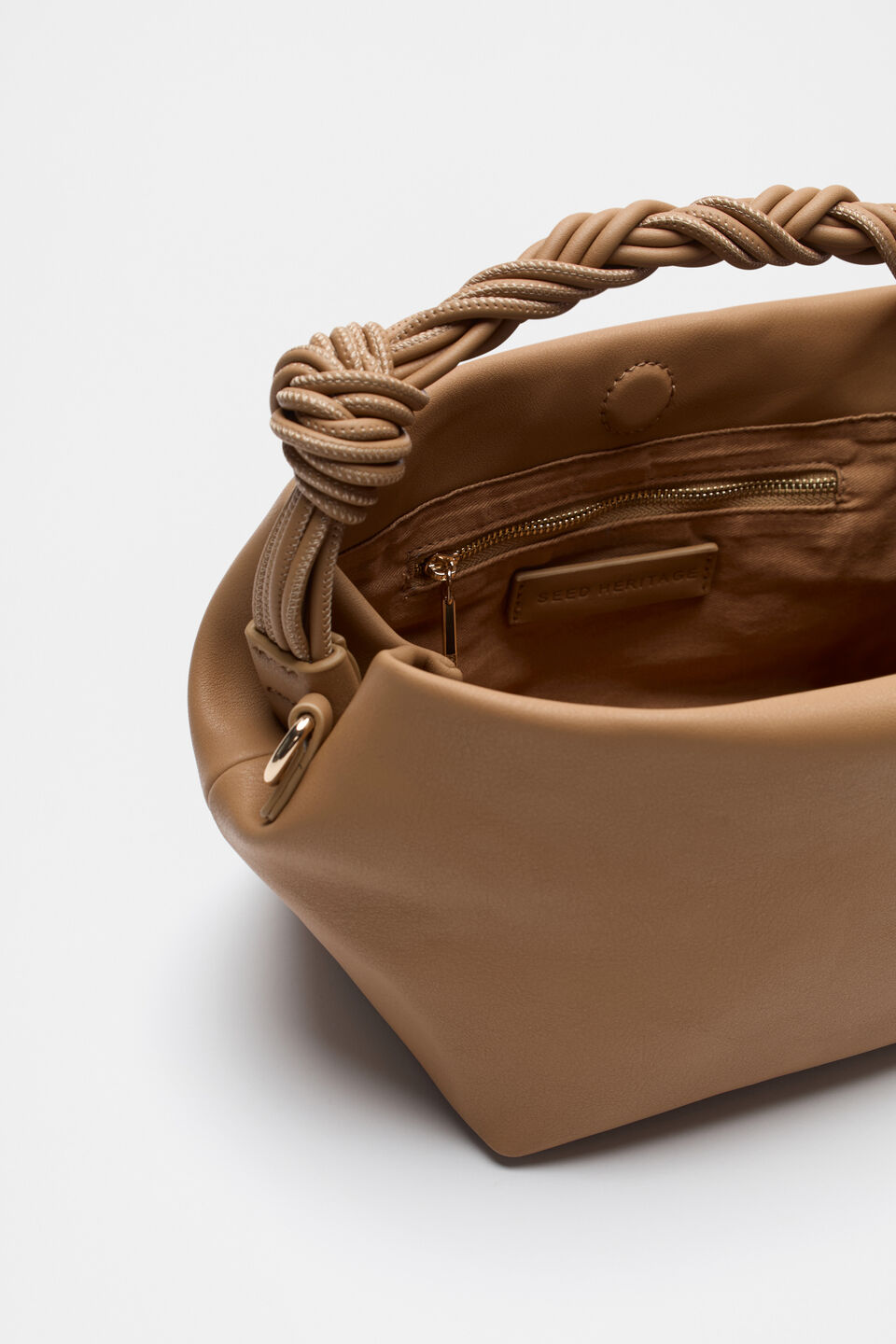 Braided Shoulder Bag  Caramel