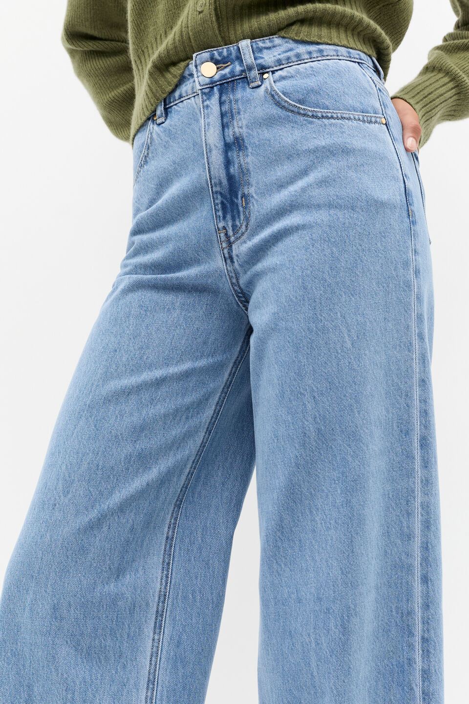 70s Wide Leg Jean  Mist Blue Wash