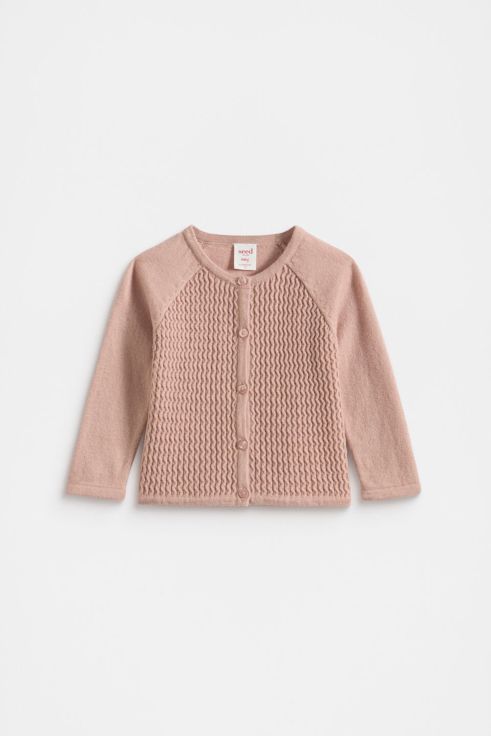 Cable Knit Cardigan  Blush Pink