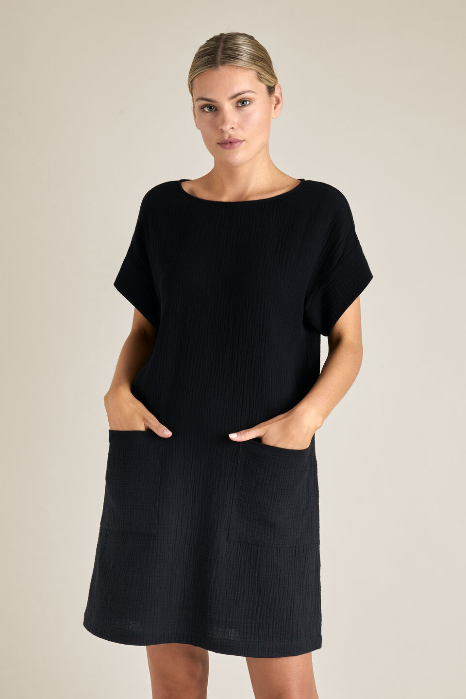 Cheesecloth Shift Dress  