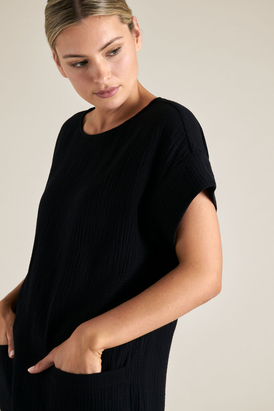 Cheesecloth Shift Dress  