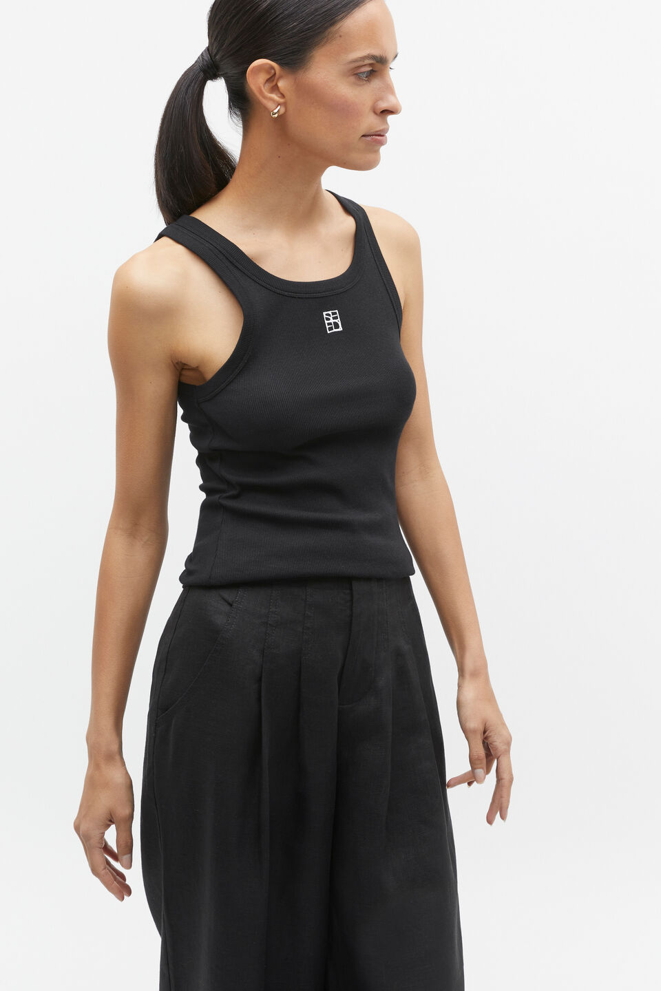 Heritage Rib Tank  Black