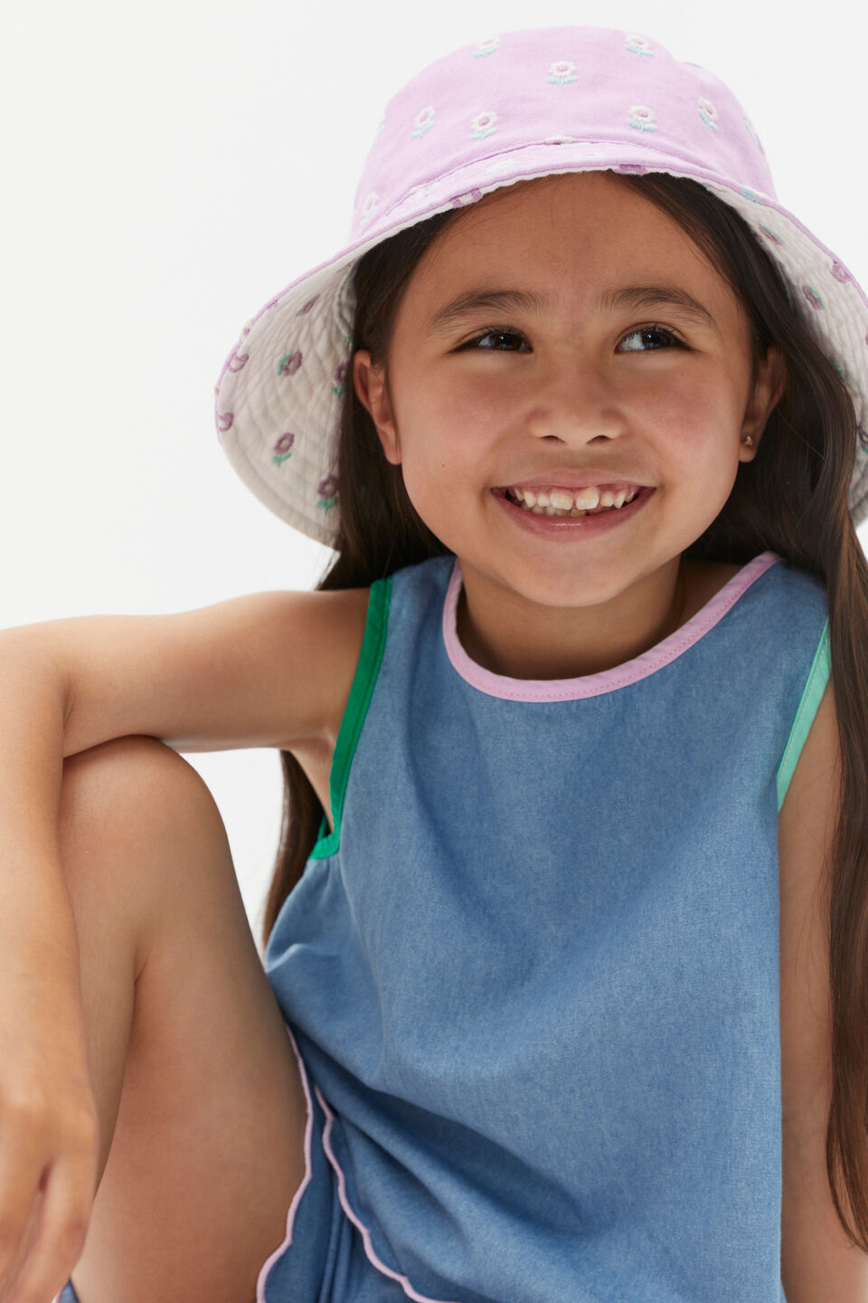 Floral Bucket Hat  Soft Lilac