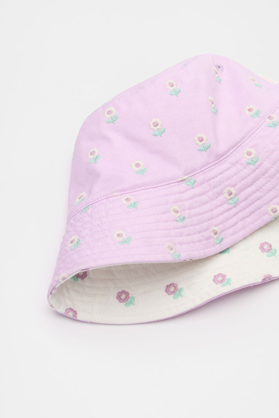 Floral Bucket Hat  Soft Lilac