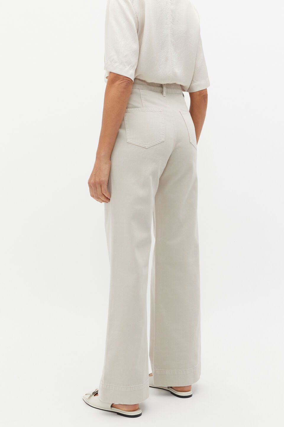 Denim Wide Leg Rigid Jean  Oat