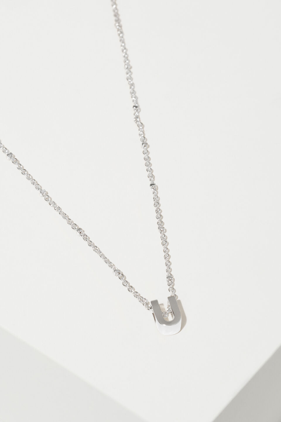 Silver Initial Charm  U