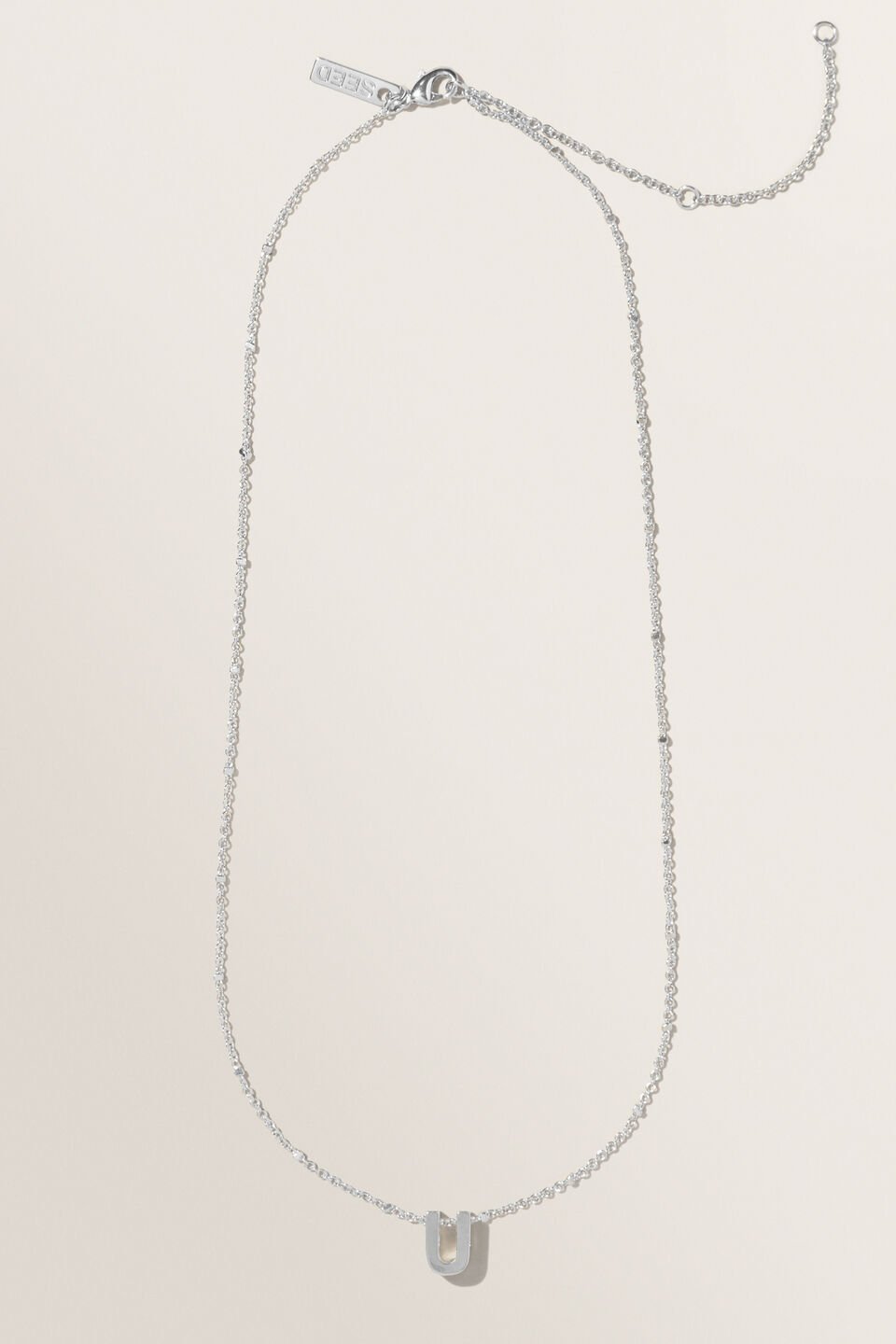 Silver Initial Charm  U