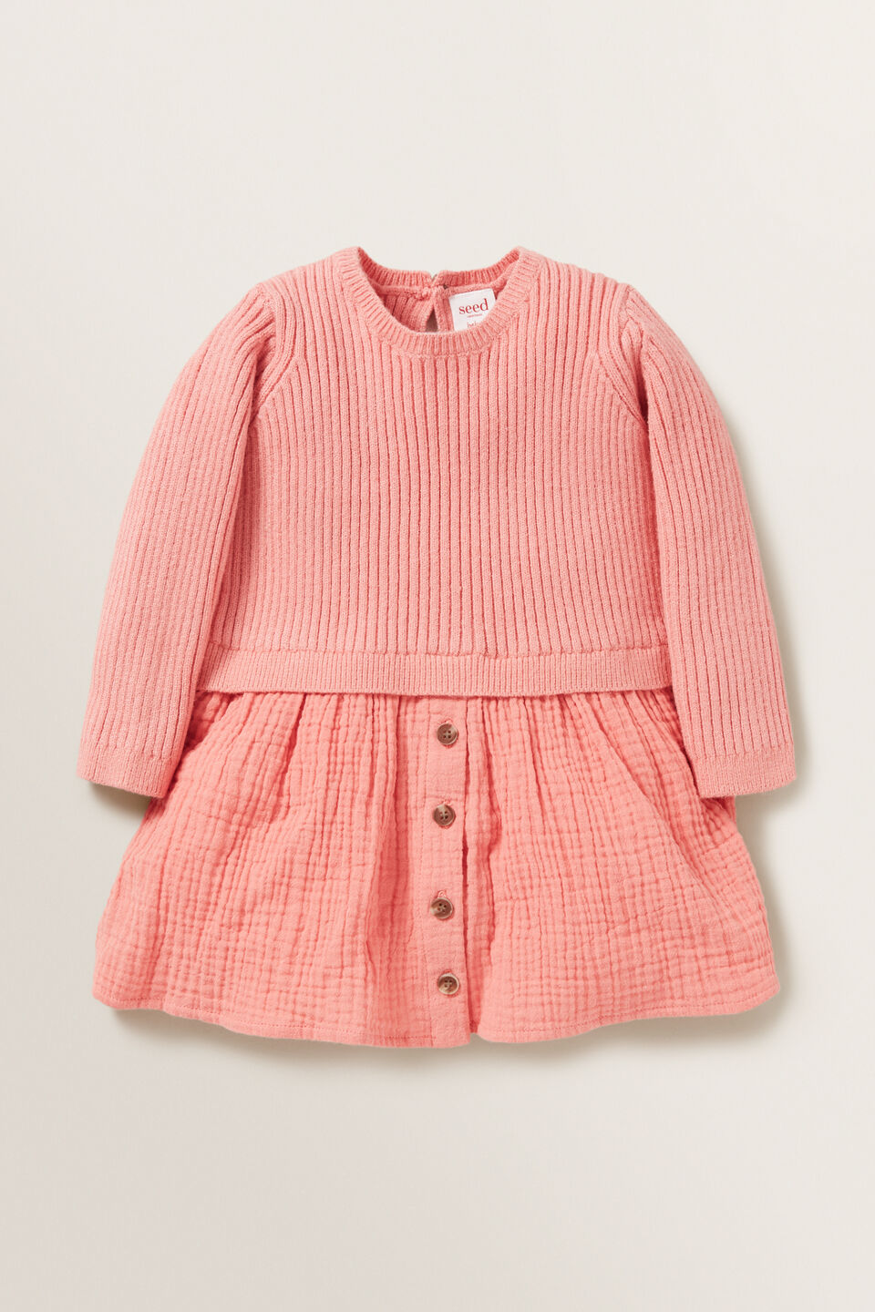 Spliced Knit Dress  
