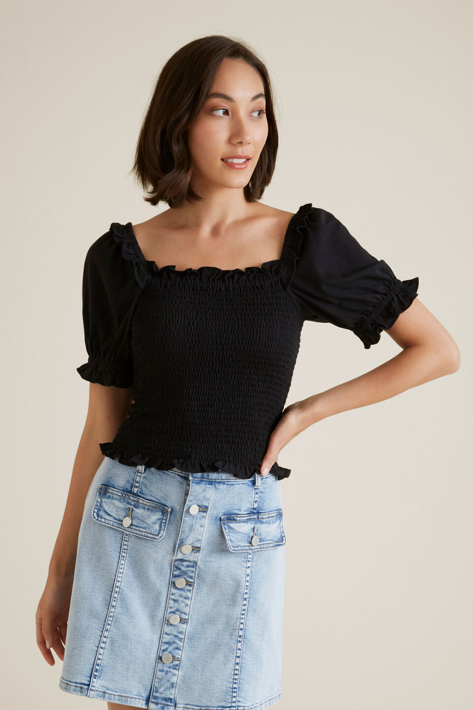 Shirred Prairie Top  