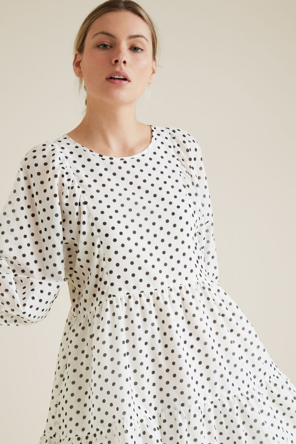 Tiered Spot Dress  