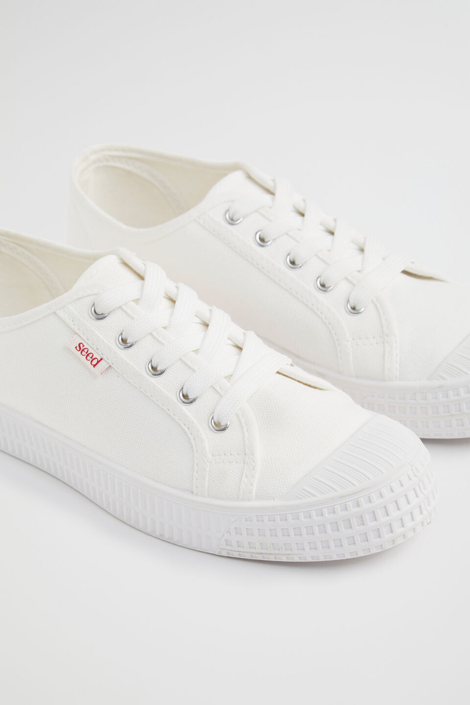 Basic Canvas Lace Up Sneaker  White