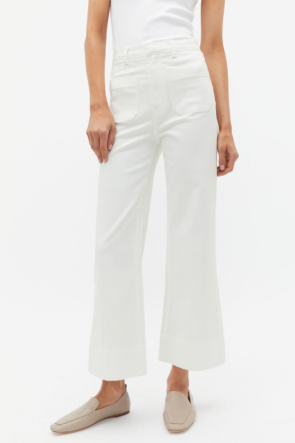 Core Wide Leg Pocket Jean  Cloud Cream