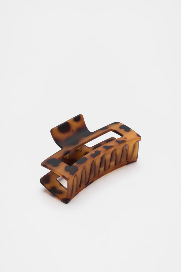 Rectangle Hair Claw  Dark Tort  hi-res