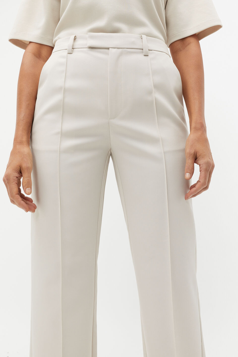 Wool Blend Tailored Pant  Oat