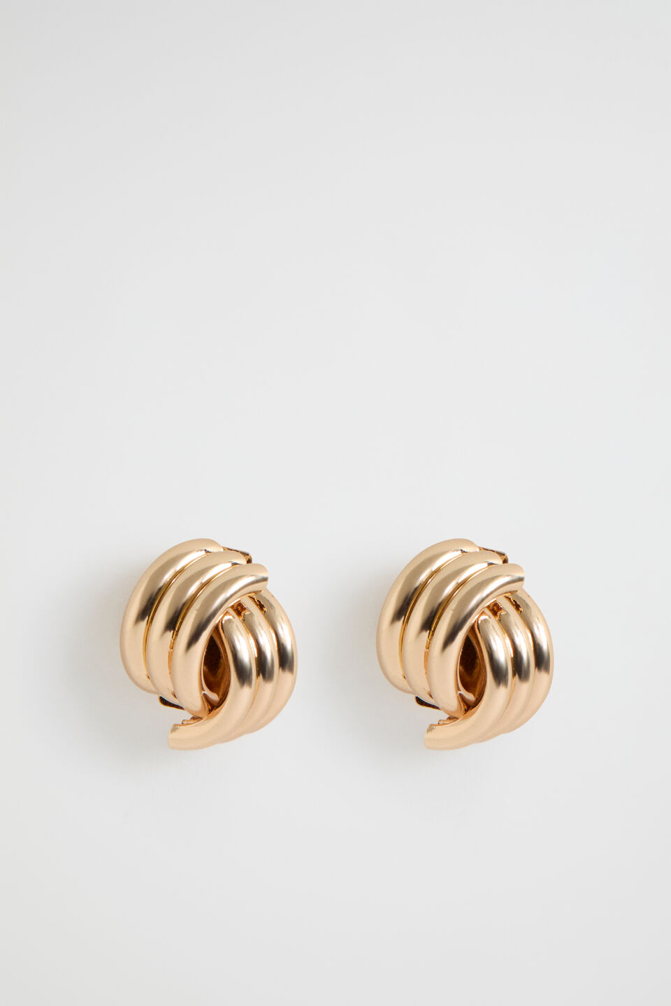 Ribbed Stud  Gold