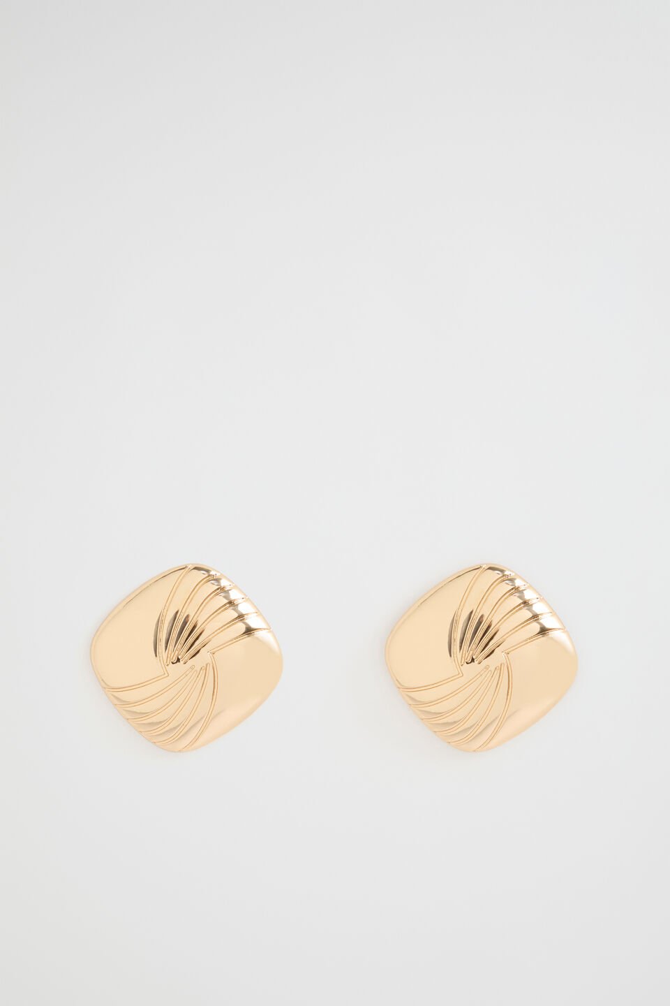Textured Square Stud  Gold